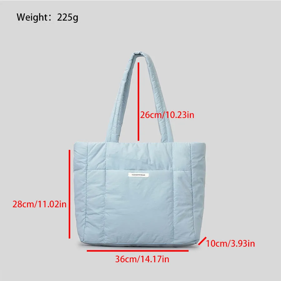 Large Capacity Nylon Puffer Sling Tote Bag-Showtown
