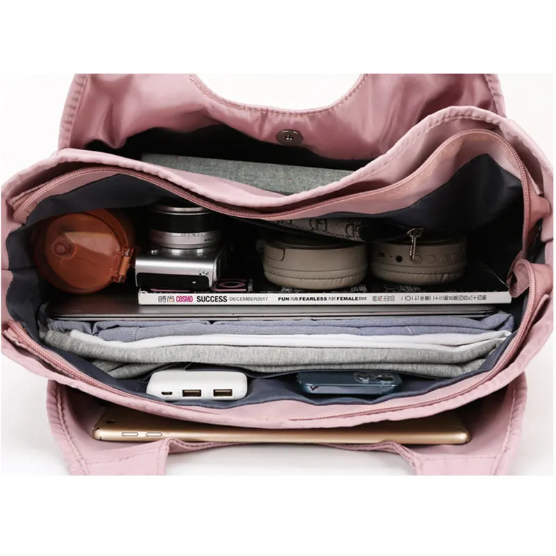Large Capacity Tote Handbag for Women Multi-Pocket Casual Sport Shoulder Bag