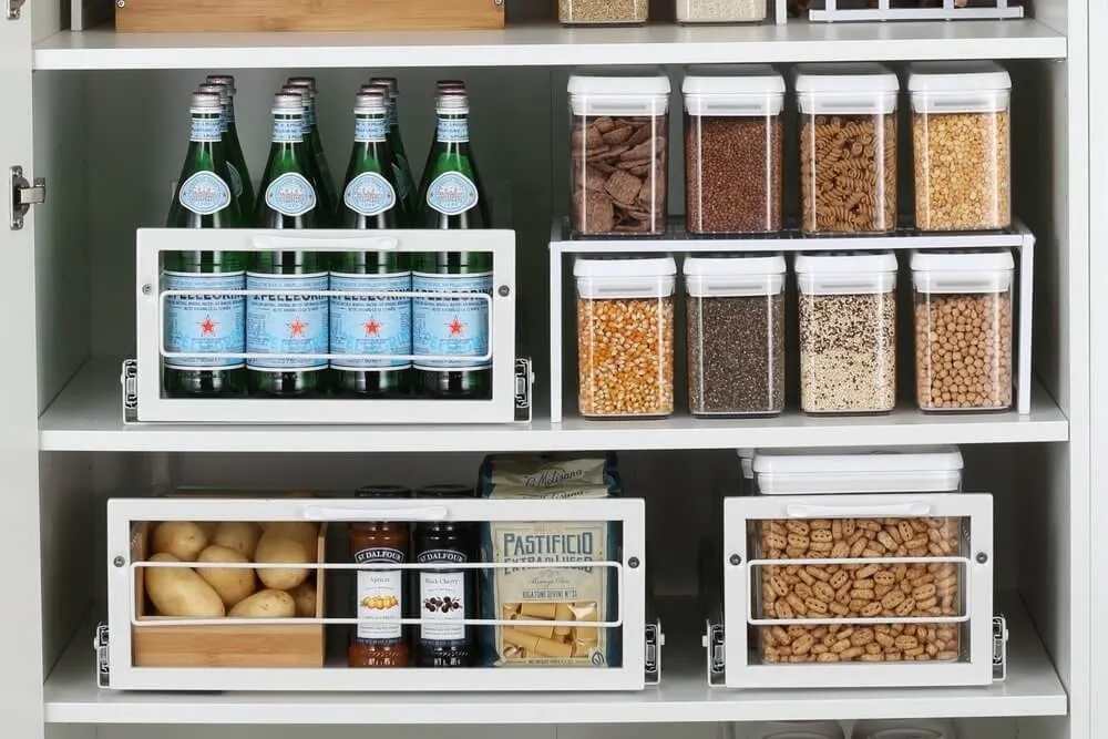Large Pull Out Pantry Drawer White