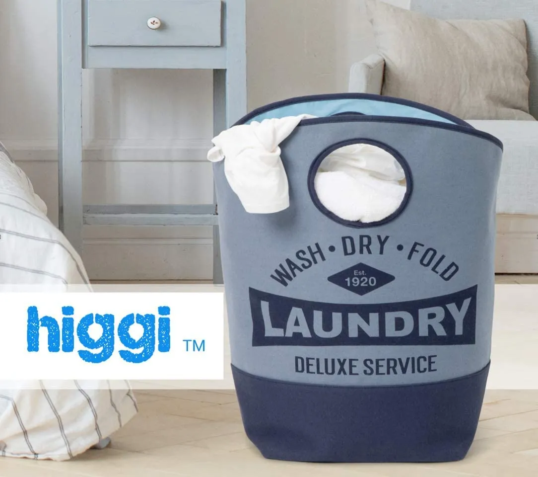 Laundry Hamper Grey Basket With Handles 24 X 24 Inch Grey