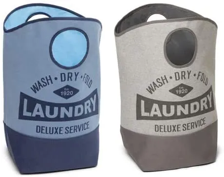Laundry Hamper Grey Basket With Handles 24 X 24 Inch Grey