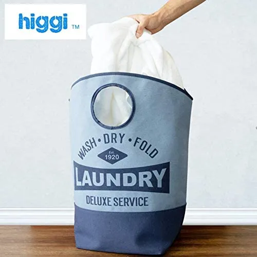 Laundry Hamper Grey Basket With Handles 24 X 24 Inch Grey