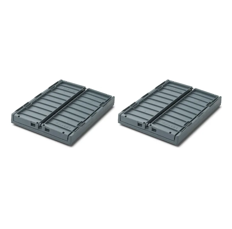 Liewood Weston Small Storage Box With Lid  - Whale Blue (2 Pack)