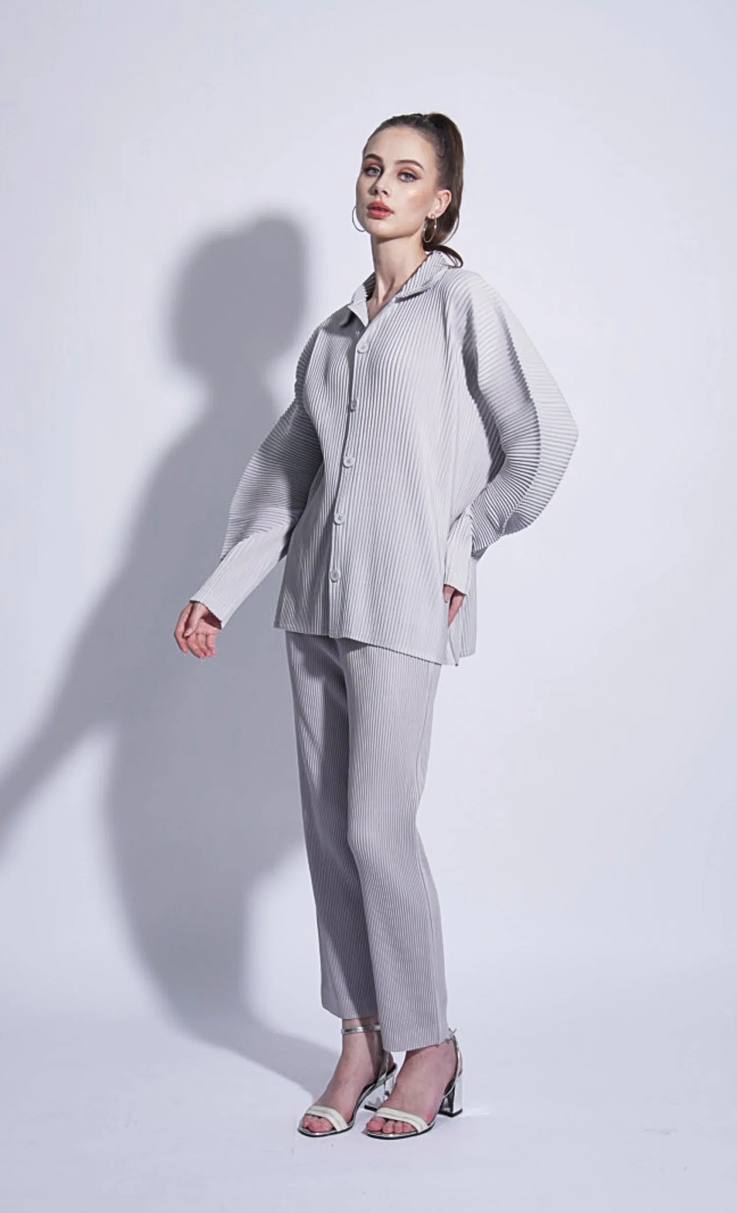Miss Dandy Oversized Shirt in Pearl Gray