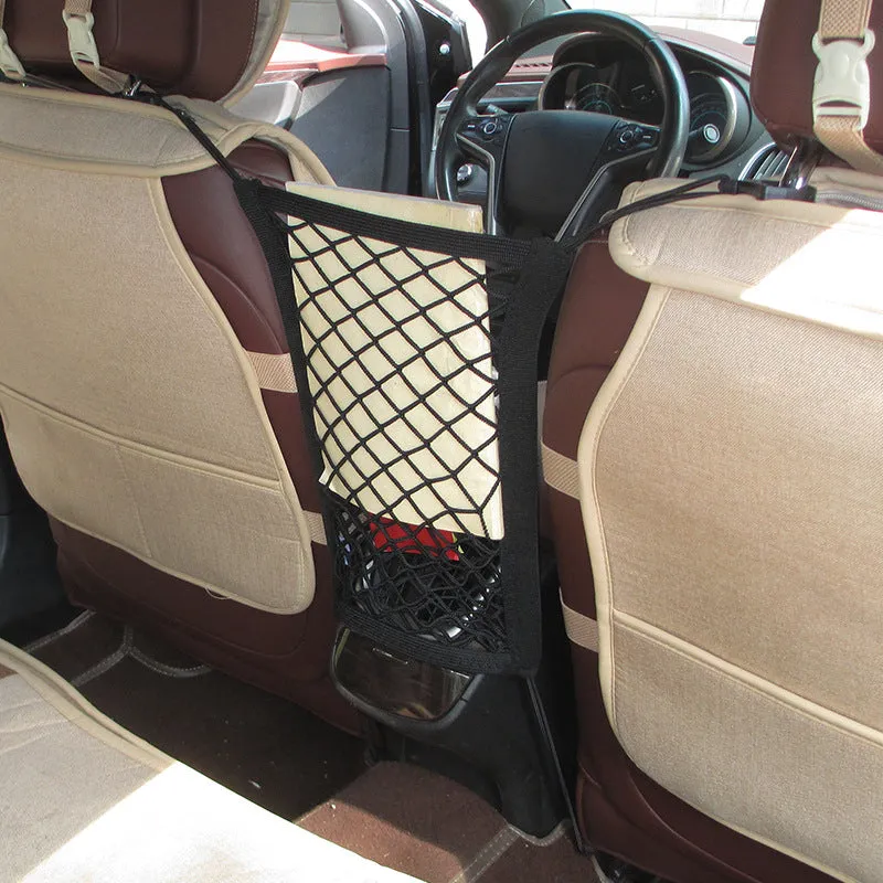 Multi-Layer Car Seat Telescopic Storage Bag Storage Net Pocket