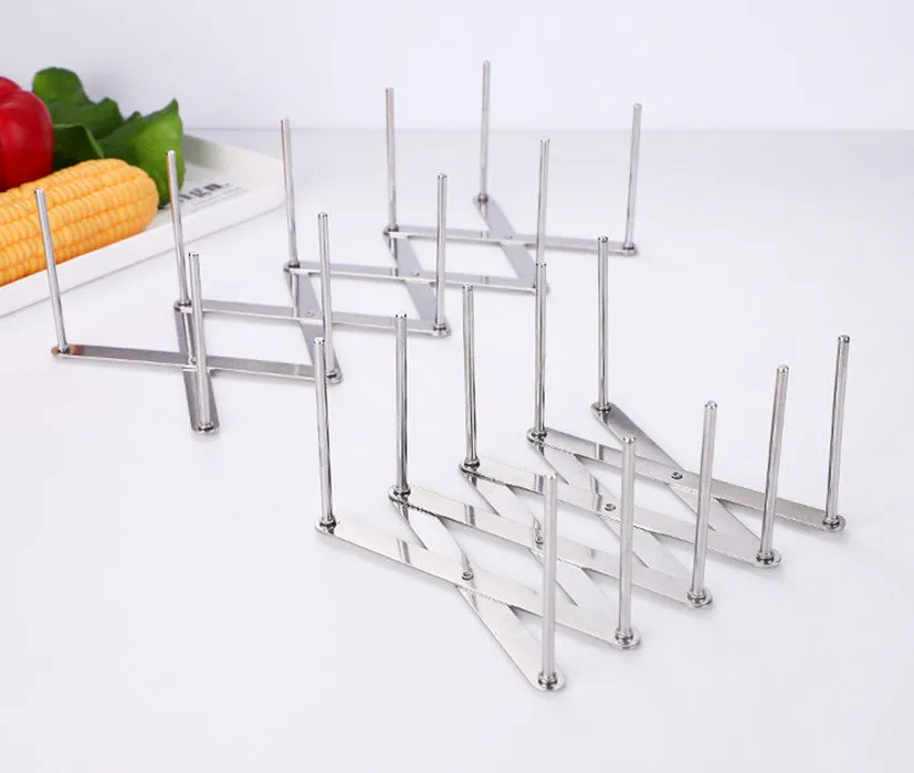 Multifunction Foldable Pot Lid Dish Organizer Rack