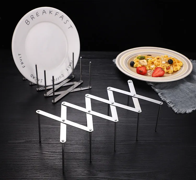 Multifunction Foldable Pot Lid Dish Organizer Rack