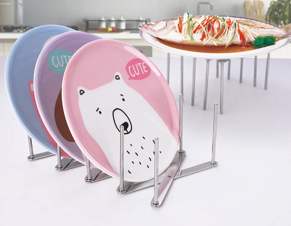 Multifunction Foldable Pot Lid Dish Organizer Rack