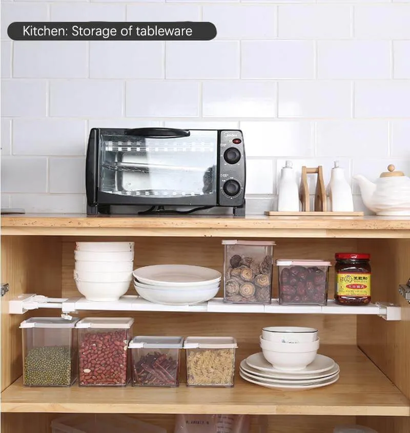 No-Drill Adjustable Kitchen Cabinet Organizer Rack