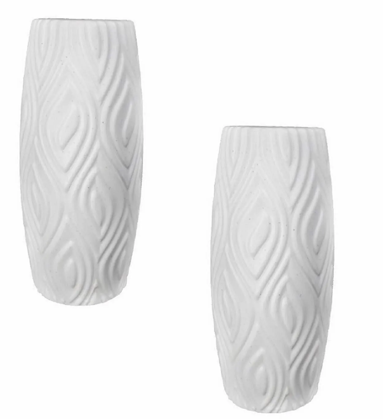 Plastic Garden'S Need Designer Decorative Round Shape White Beautiful Showpiece Fancy Flower Pot Unique Design Vase For Gift Purpose/Home/Office/Table/Garden Décor - Set Of 2