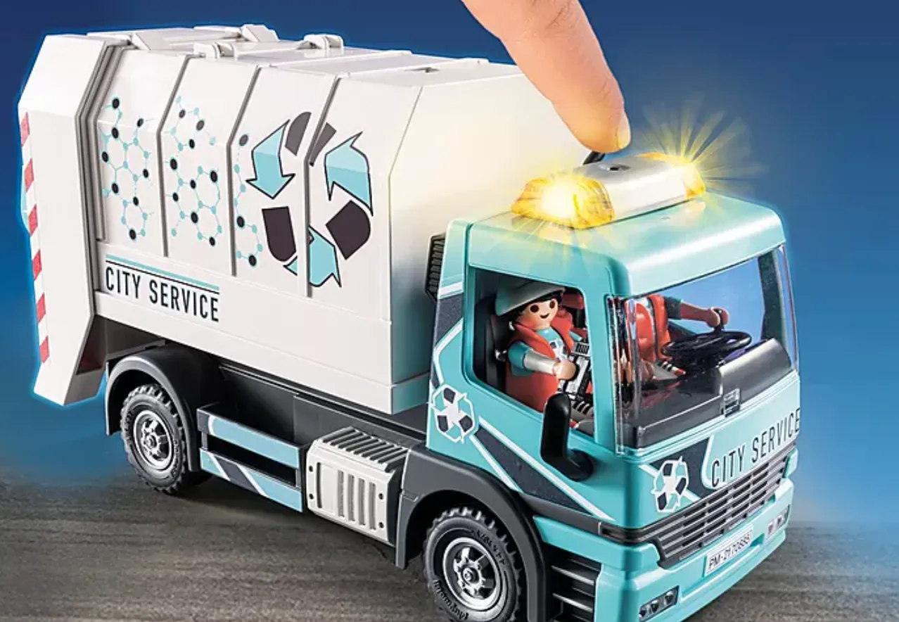 Playmobil City Life Eco-Friendly Recycling Truck Set - 70885 with Mini Figures and Accessories for Creative Play