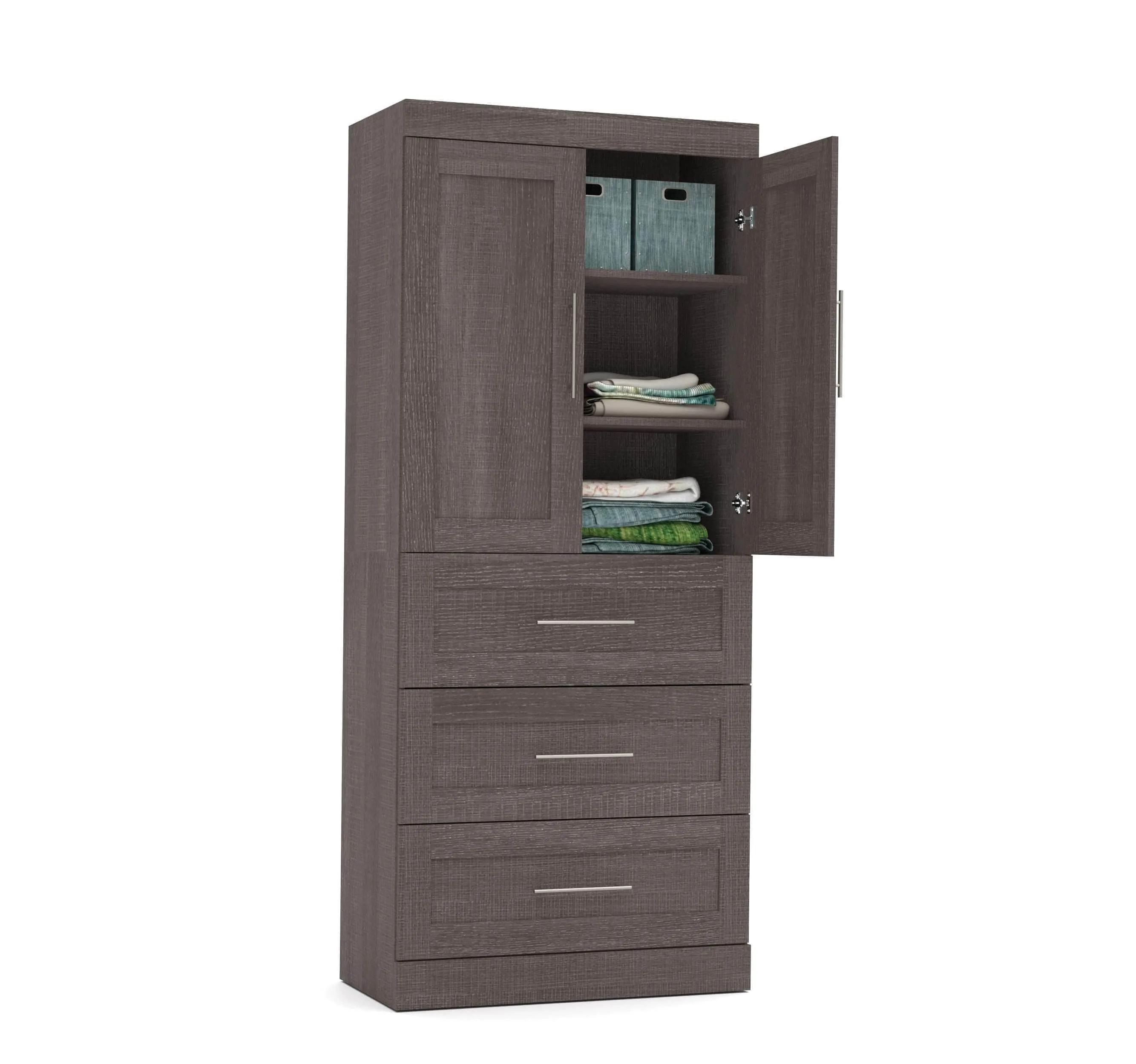 Pur 36W Wardrobe with 3 Drawers - Available in 5 Colours