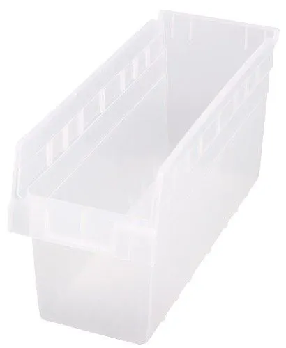 Quantum QSB804CL Clear-View Store-Max Shelf Bins, 6.63" x 17.88" x 8"