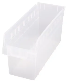 Quantum QSB804CL Clear-View Store-Max Shelf Bins, 6.63" x 17.88" x 8"