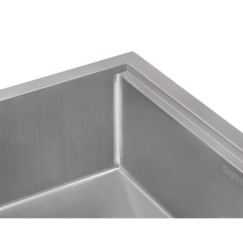Ruvati 24-inch Apron-front Workstation Farmhouse Kitchen Sink 16 Gauge Stainless Steel Single Bowl - RVH9020
