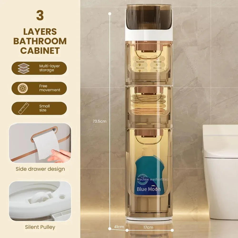 Slim Rolling Bathroom Cabinet
