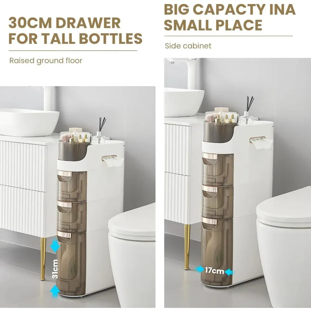 Slim Rolling Bathroom Cabinet