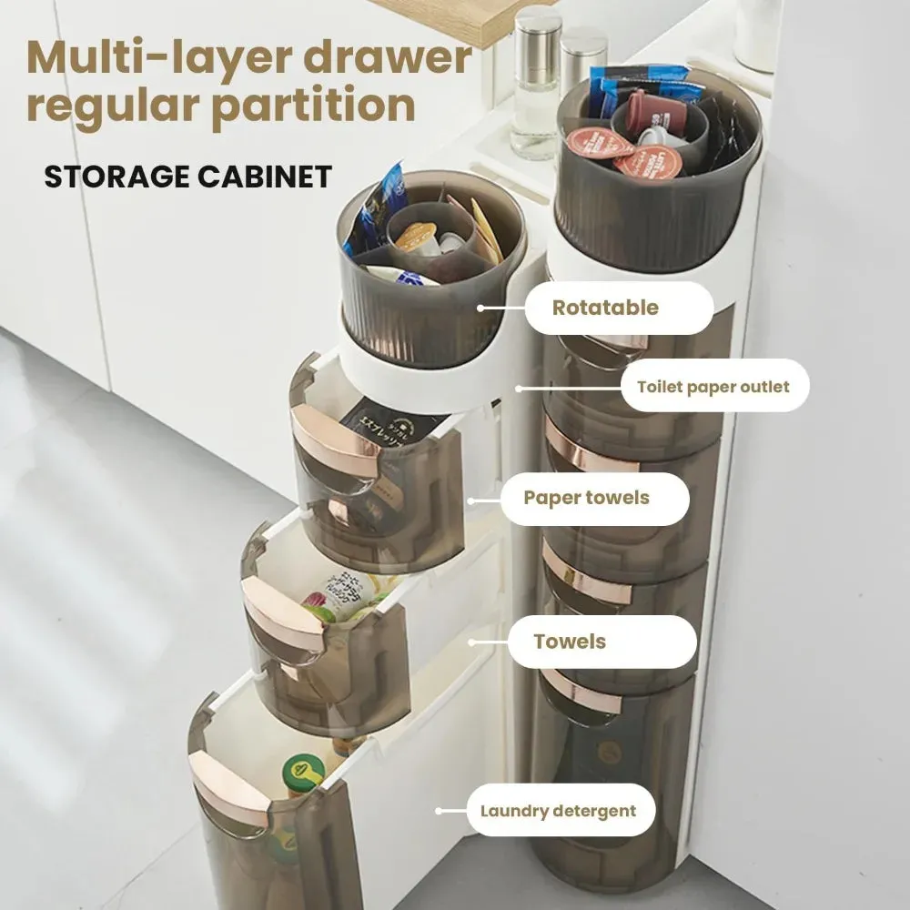 Slim Rolling Bathroom Cabinet