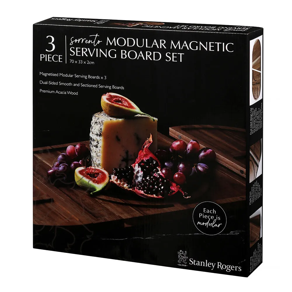 Sorrento Modular Magnetic 3 Piece Serving Board Set 70 x 33 x 2cm