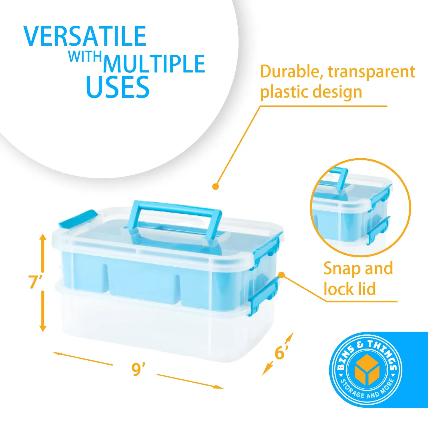 Stackable Storage Container With 2 Trays  Gray  Craft Storagecraft