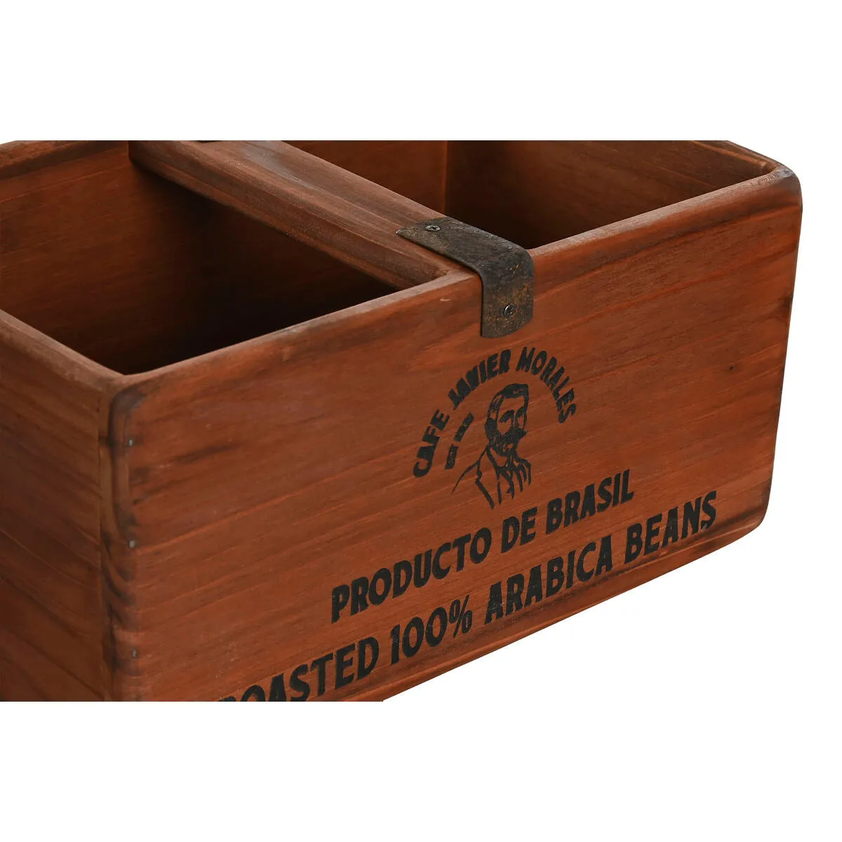 Storage boxes Home ESPRIT Brown Fir wood 35 x 25 x 20 cm 3 Pieces
