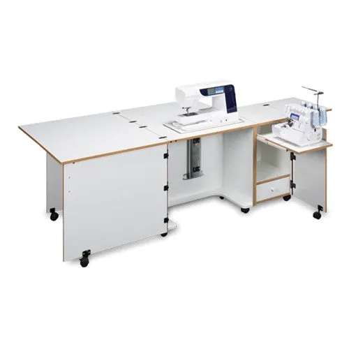 Sylvia 1050Q Quilting & Serging Combo Cabinet in White