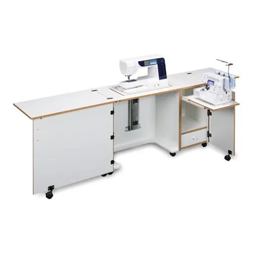 Sylvia 1050Q Quilting & Serging Combo Cabinet in White