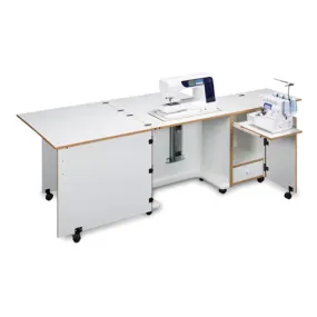 Sylvia 1050Q Quilting & Serging Combo Cabinet in White