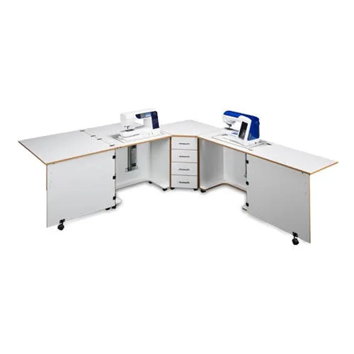 Sylvia Model 1810QR Combo Cabinet in White w/Oak Trim