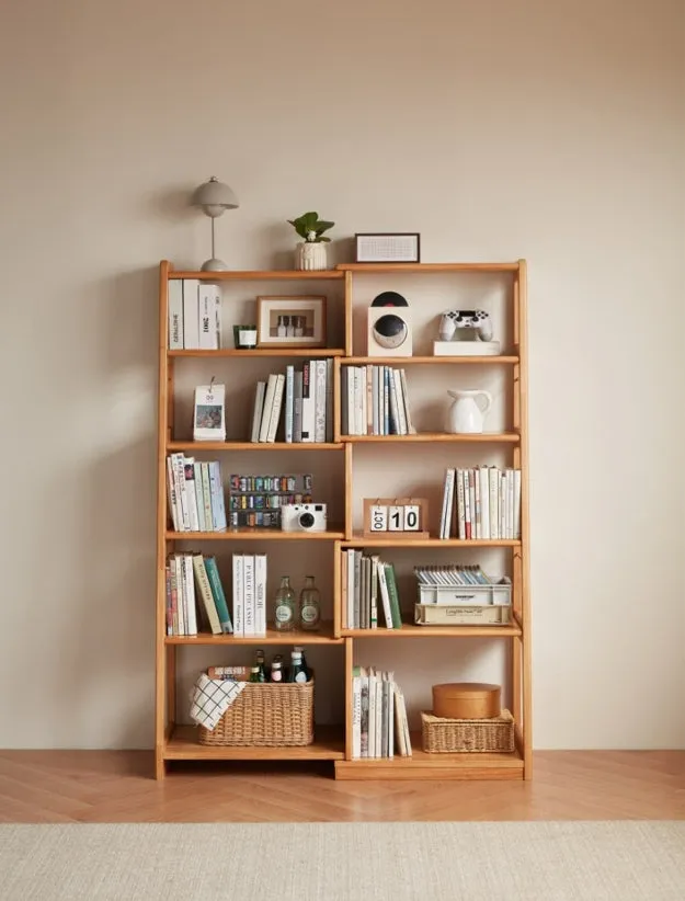 Tello Solid Timber Extendable Convertible Bookcase Adjustable Multi Function Storage/Corner Book Shelf