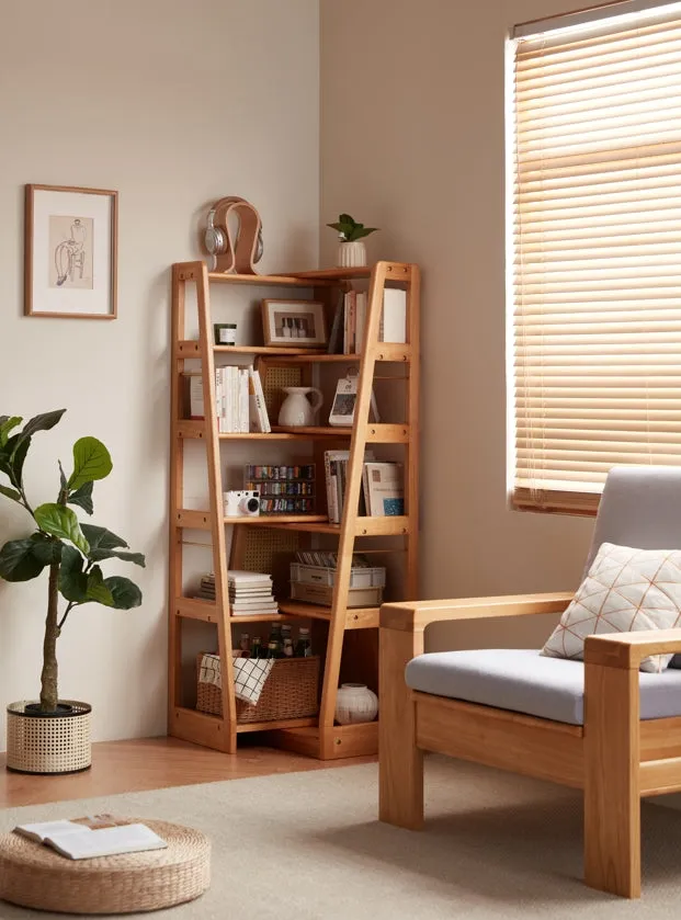 Tello Solid Timber Extendable Convertible Bookcase Adjustable Multi Function Storage/Corner Book Shelf