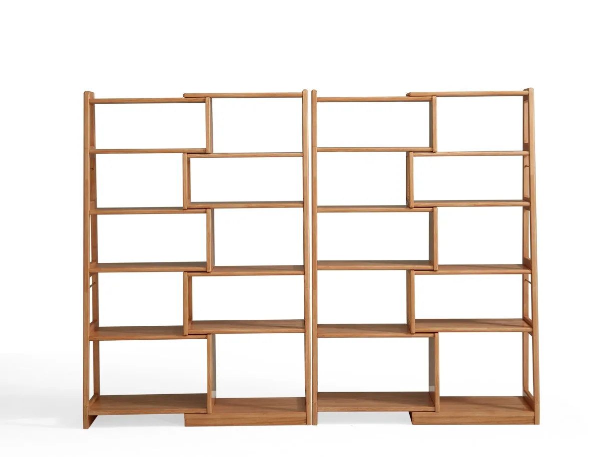 Tello Solid Timber Extendable Convertible Bookcase Adjustable Multi Function Storage/Corner Book Shelf