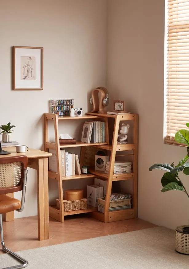 Tello Solid Timber Extendable Convertible Bookcase Adjustable Multi Function Storage/Corner Book Shelf