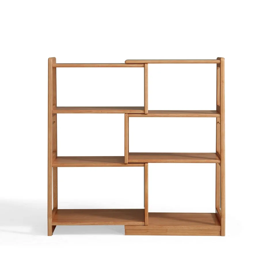 Tello Solid Timber Extendable Convertible Bookcase Adjustable Multi Function Storage/Corner Book Shelf