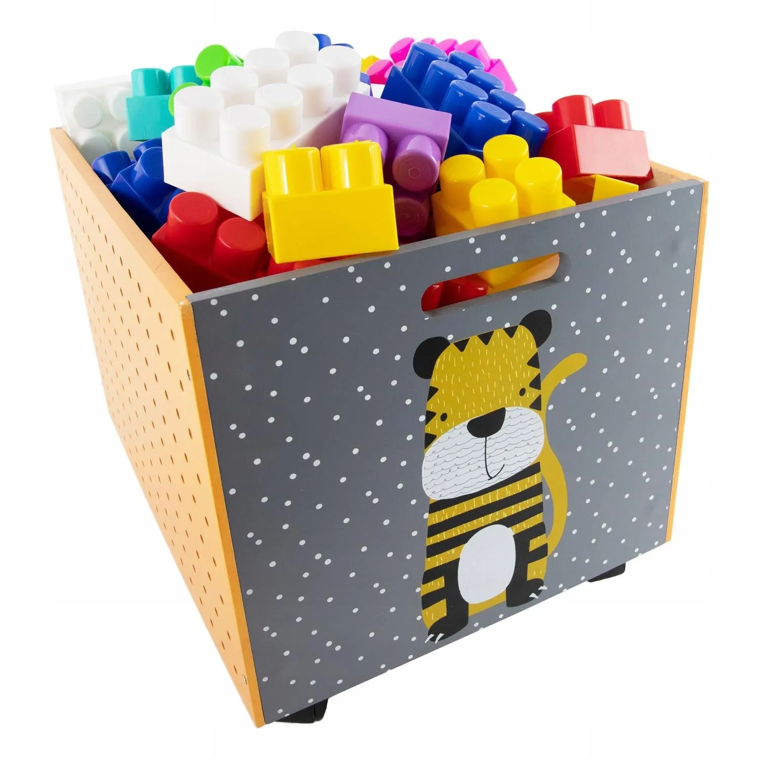 Tiger Design Kids Wooden Storage Chest On Wheels