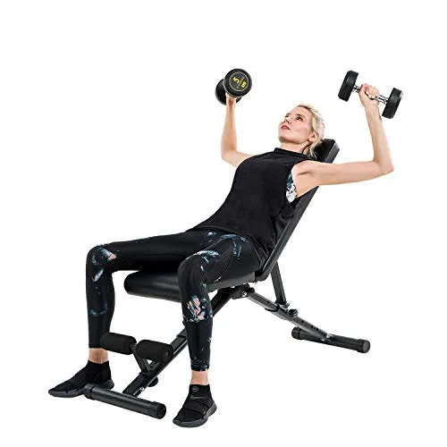 Vanswe Foldable Workout Bench Adjustable Weight Bench Press 650 LBS Weight Capacity for Strength Training Home Gym Equipment