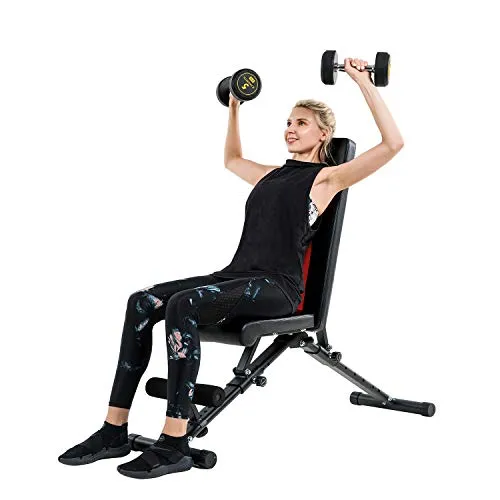 Vanswe Foldable Workout Bench Adjustable Weight Bench Press 650 LBS Weight Capacity for Strength Training Home Gym Equipment