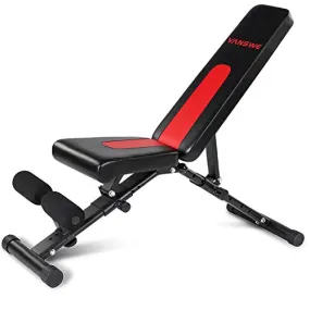 Vanswe Foldable Workout Bench Adjustable Weight Bench Press 650 LBS Weight Capacity for Strength Training Home Gym Equipment