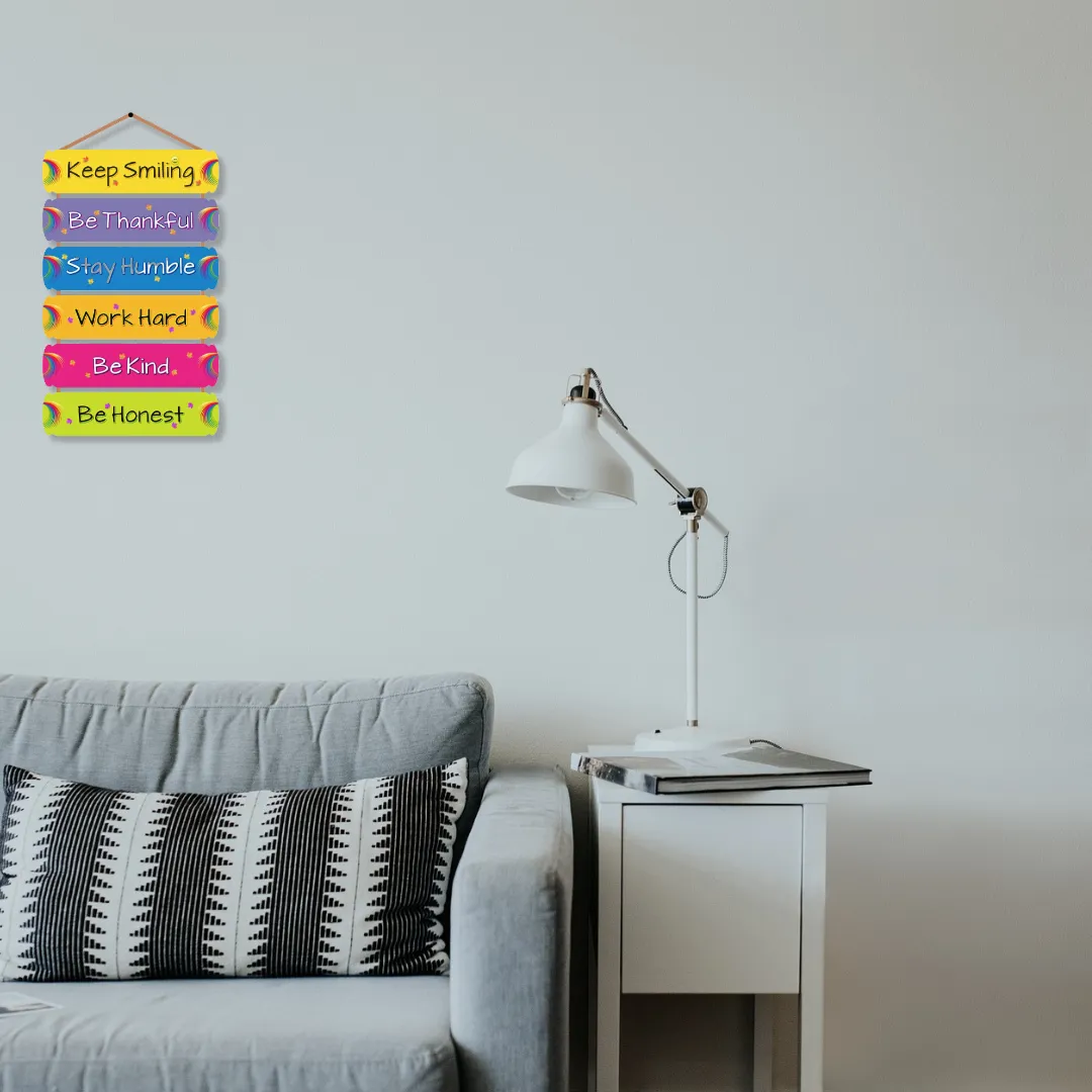 Wall Hangings Motivational Quotes on Keeping Smile for Home and Office Decoration (12X24 Inch) Pine Wood Mdf