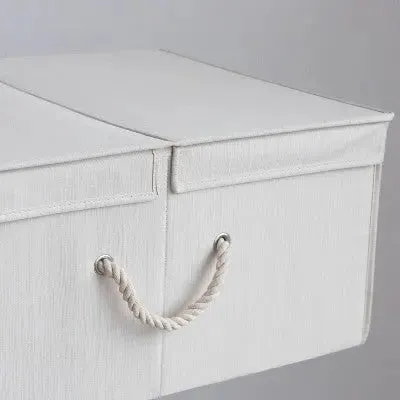 WeThinkStorage 65L Foldable Organizing Storage Bin with Double Lids Ivory