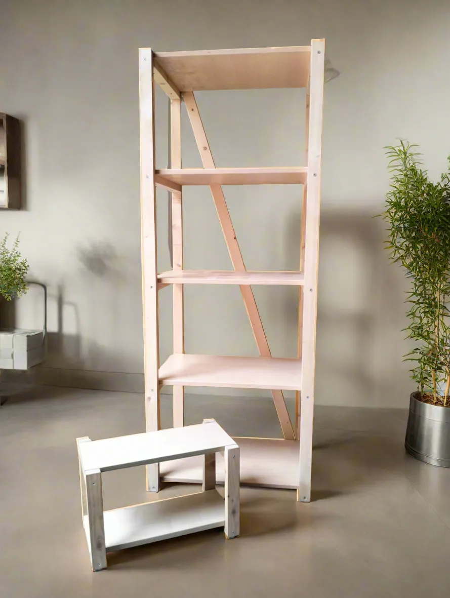 Wooden Kitchen Shelf Floor Standing Multi-Layer Foldable Kitchen Rack Organizer