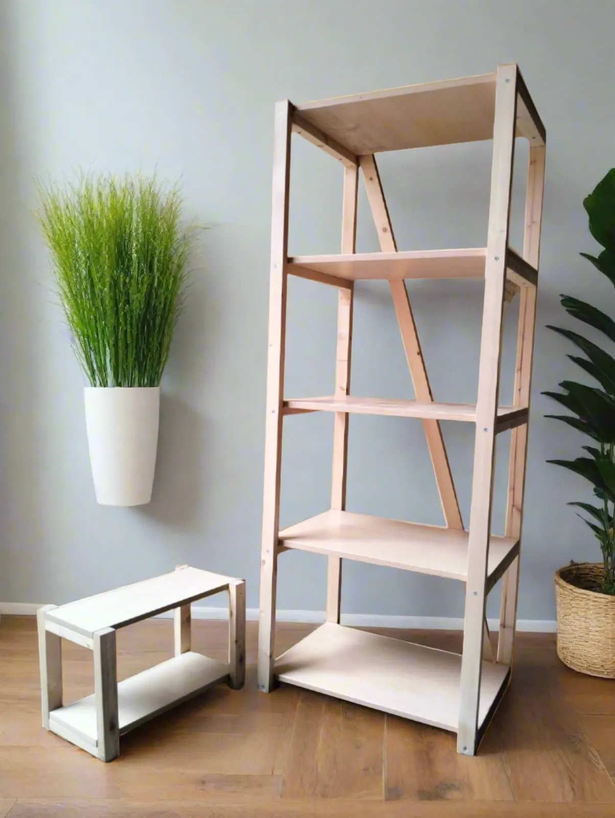 Wooden Kitchen Shelf Floor Standing Multi-Layer Foldable Kitchen Rack Organizer