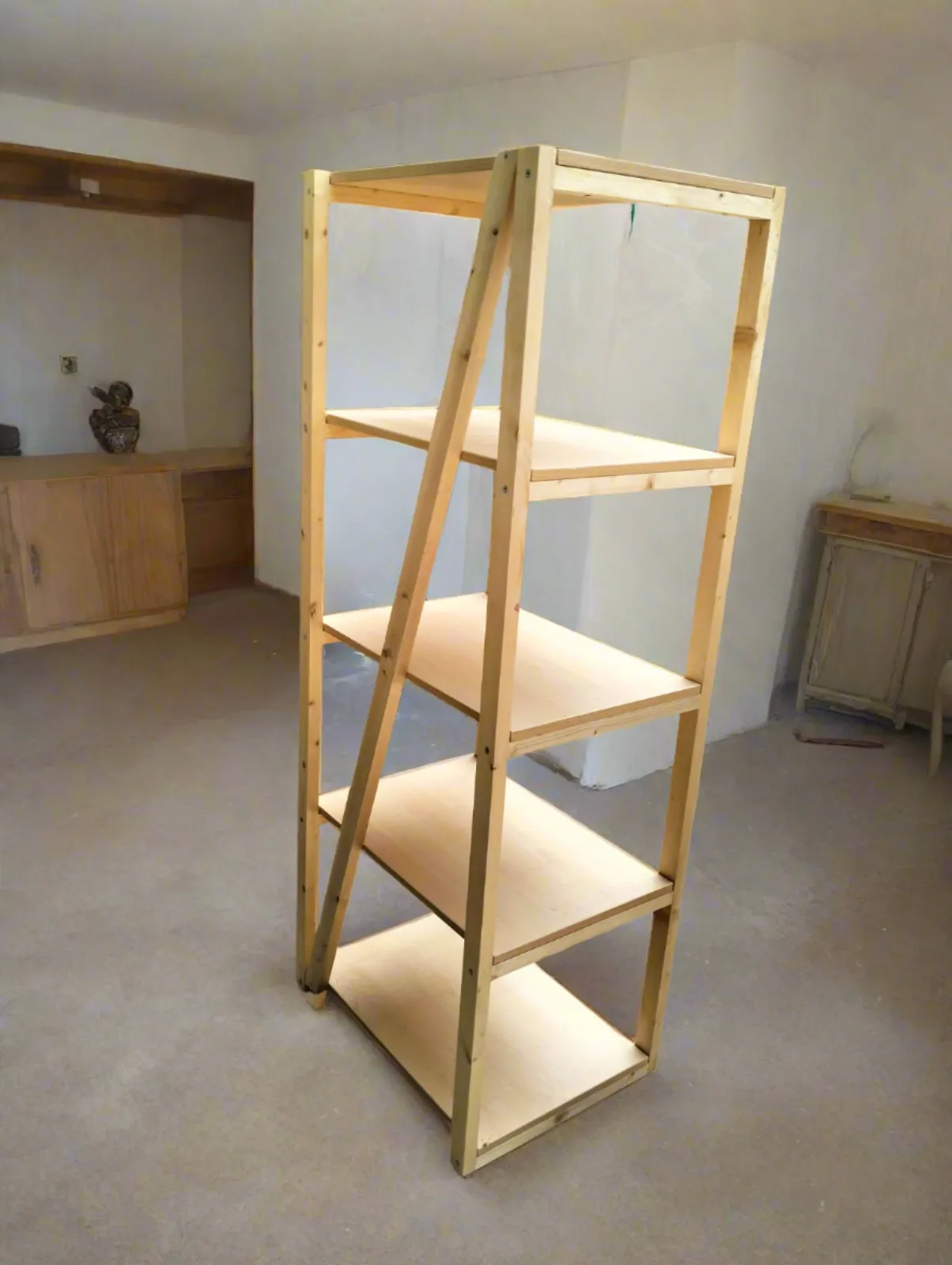 Wooden Kitchen Shelf Floor Standing Multi-Layer Foldable Kitchen Rack Organizer