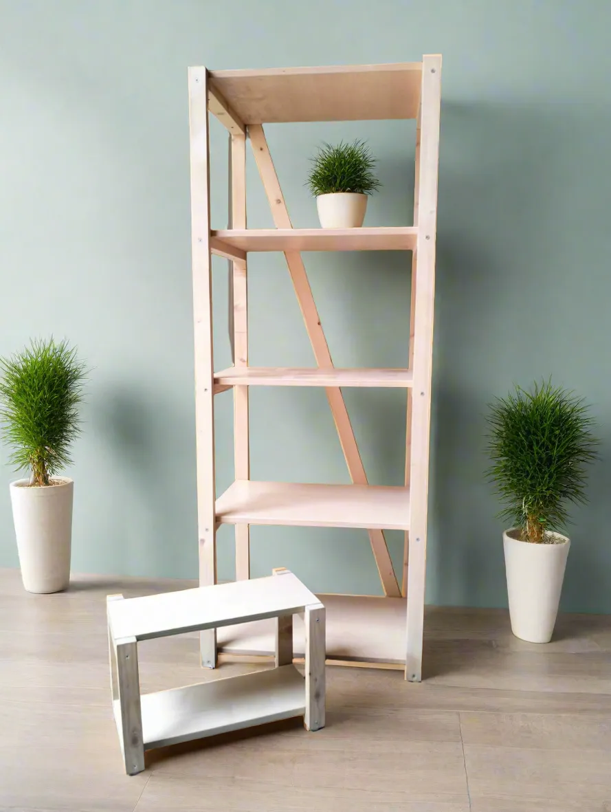 Wooden Kitchen Shelf Floor Standing Multi-Layer Foldable Kitchen Rack Organizer