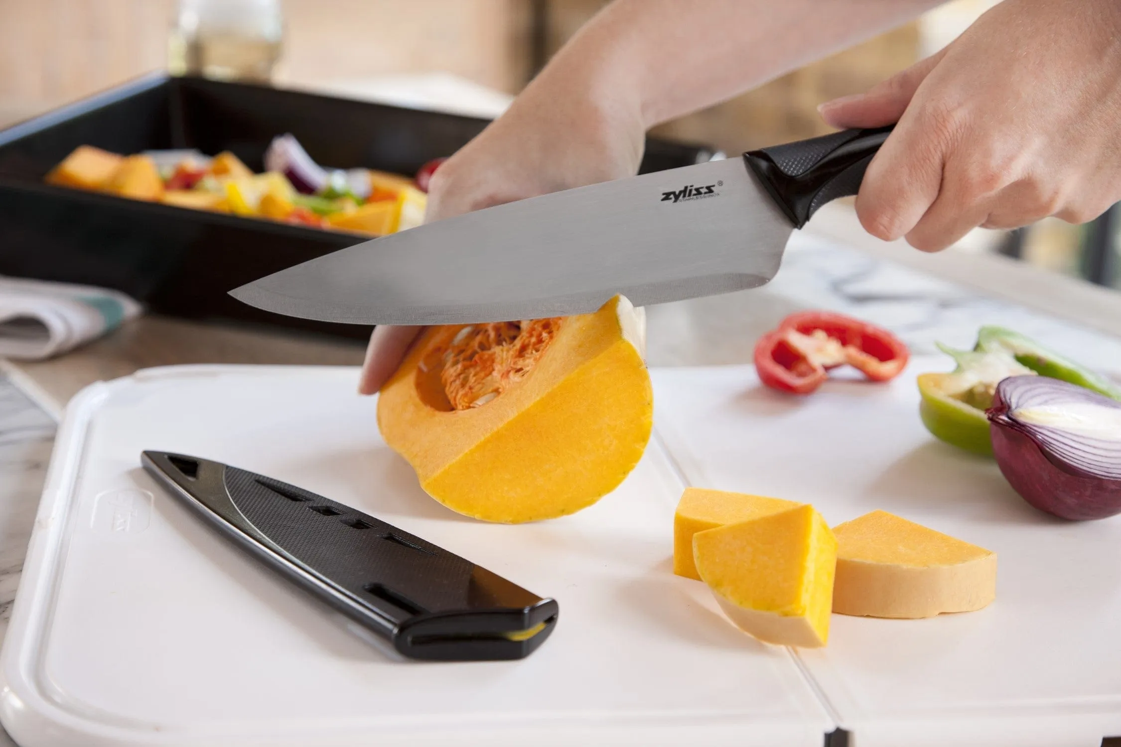 Zyliss Chef's Knife with Sheath Cover, 7.5 inch